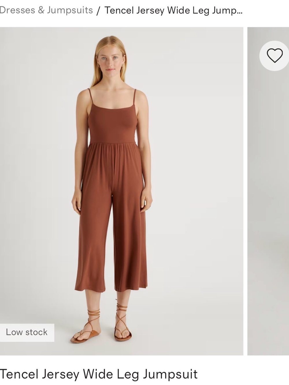 Quince Tencel Jersey Wideleg jumpsuit- green/blue size M - Picture 3 of 6
